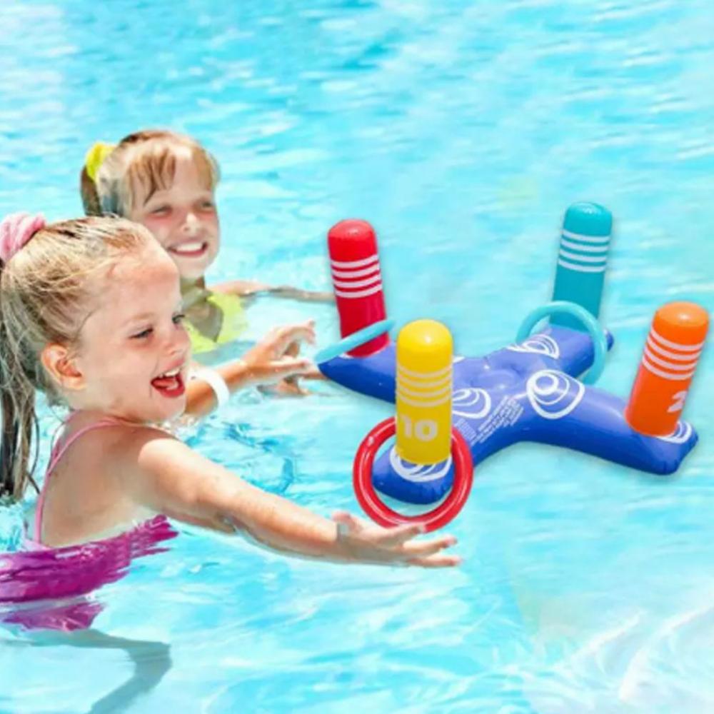 Bambini adulti gonfiabile croce anello piscina galleggiante lancio gioco vasca da bagno sport divertenti cavalla spiaggia giocattoli accessori per feste d'acqua cerchio galleggiante