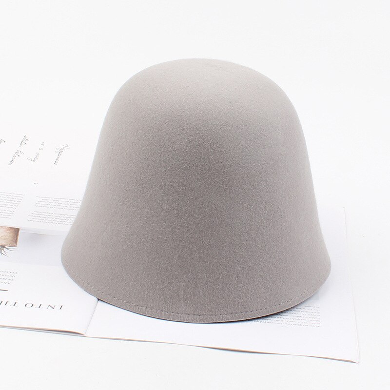 Autumn Wool Bucket Hats Women Bucket Caps Solid Simplicity Hat Caps For Lady