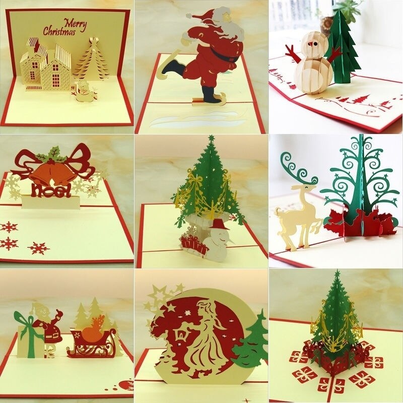 3D Pop Up Sculpture Greeting Cards Christmas Birthday Valentine Invitation Card