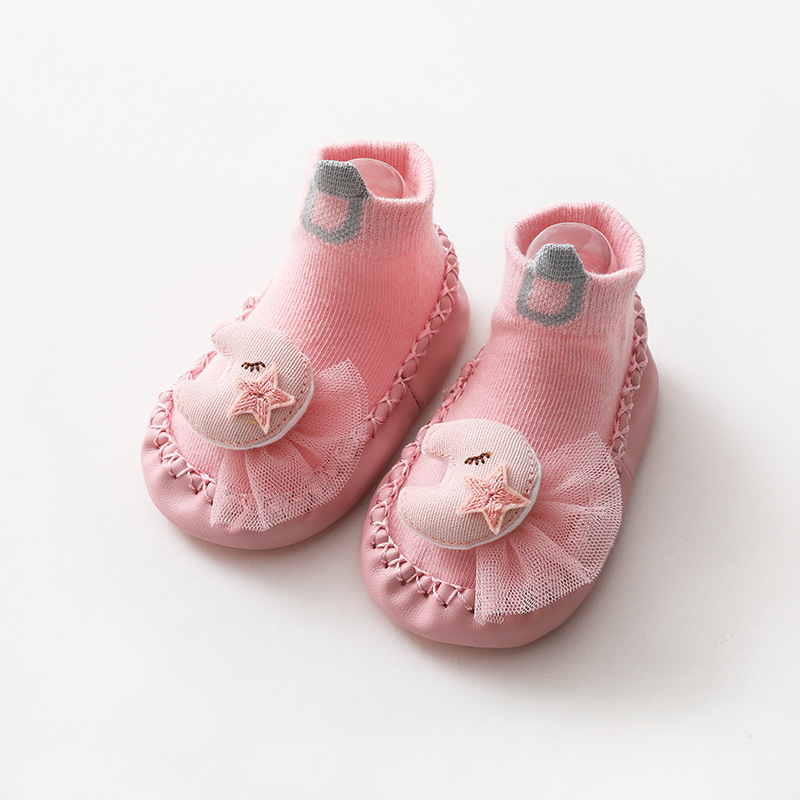 Primavera dos desenhos animados animal meias do bebê macio anti deslizamento de couro do plutônio recém-nascido meias da criança bonito algodão curto infantil menina menino piso meias: pink