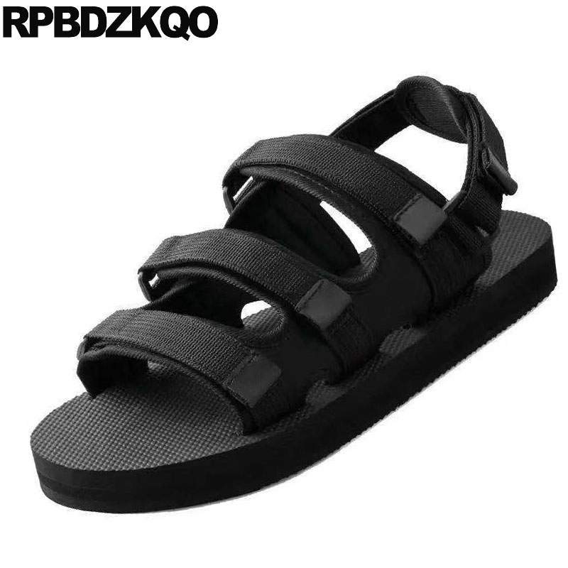 Udendørs flade romerske sneakers mænd gladiator sandaler sommer sport sort mesh native strop sko berømt mærke åben tå