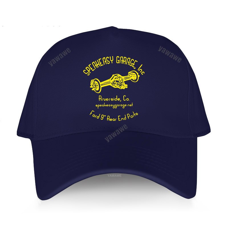 casual cotton hats for men SPEAKEASY GARAGE SHOP WINDBREAKER RAT ROD GASSER Unisex baseball caps breathable outdoor hat: navy