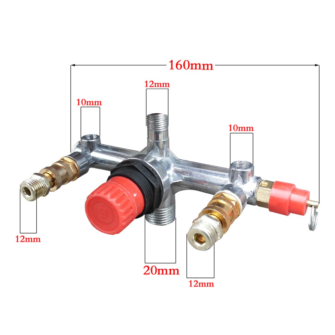 Dubbele Uitlaat Buis Legering Luchtcompressor Schakelaar Drukregelaar Valve Fitting Deel Accessoires