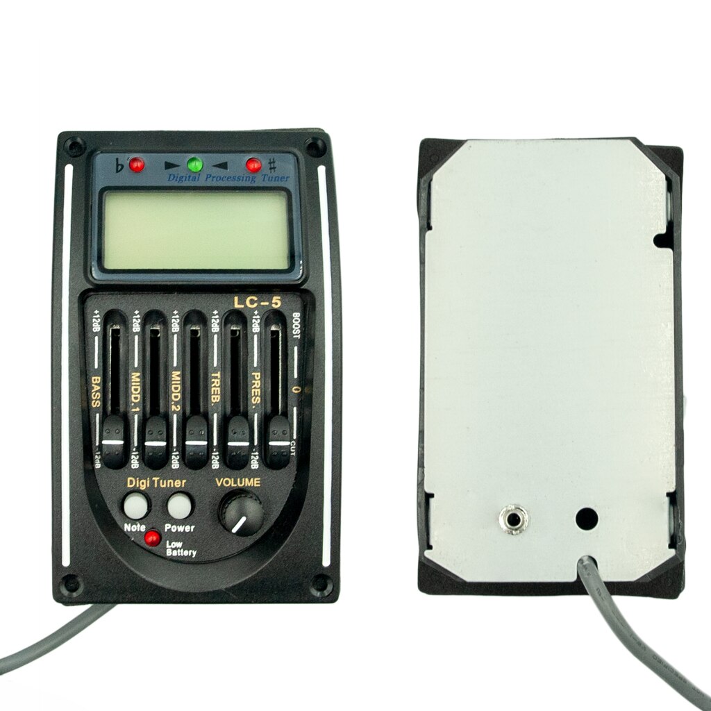 Acoutic Guitar Pickup Preamp LC-5 5 Bands EQ Equalizer Acoustic Guitar Preamp EQ Equalizer Tuner Piezo Ceramic Pick-up