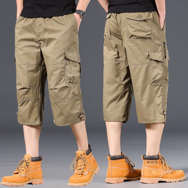 Short d'été ample et décontracté pour hommes, tendance, taille élastique, grande taille, jogging en plein air, pantalon de survêtement multi-poches