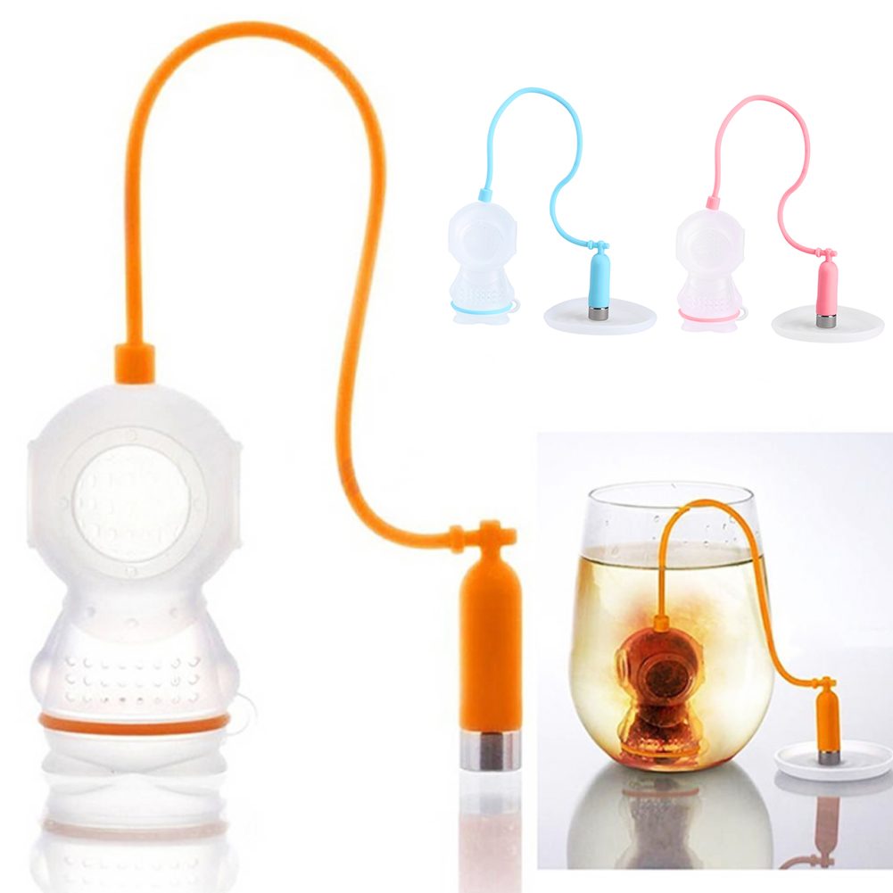 Innovative Diver Shape Silicone Tea Infuser Strainer Tea Leaf Filter Silicone Tea Bag Teaware for Home Tea Making Coffee Filter