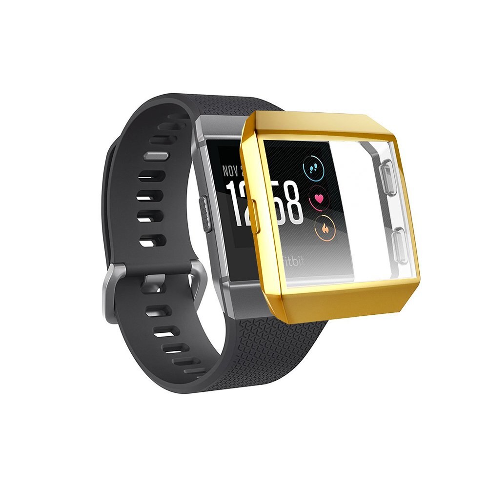 Horloge Tpu Beschermhoes Voor Fitbit Ionische Siliconen Screen Anti-Vallen Stof Bescherming Soft Case: gold
