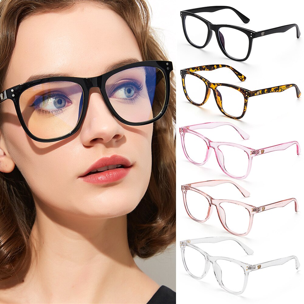 Transparent Computer Glasses Frame Women Men Anti Blue Light Round Eyewear Blocking Glasses Optical Spectacle Eyeglass