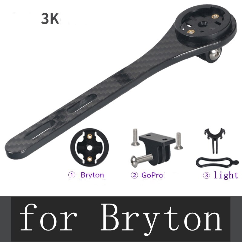 Soporte para manillar de bicicleta MTB 3K de carbono completo para ordenador soporte para Garmin Cateye Briton iGpsport Blackbird: for Bryton