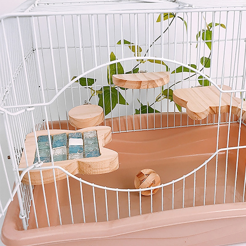 Kanin totoro hamster sommerlegetøj dobbeltsidet træ kæledyr springbræt kanin lille kæledyr med kølemåtte pude bur legetøj