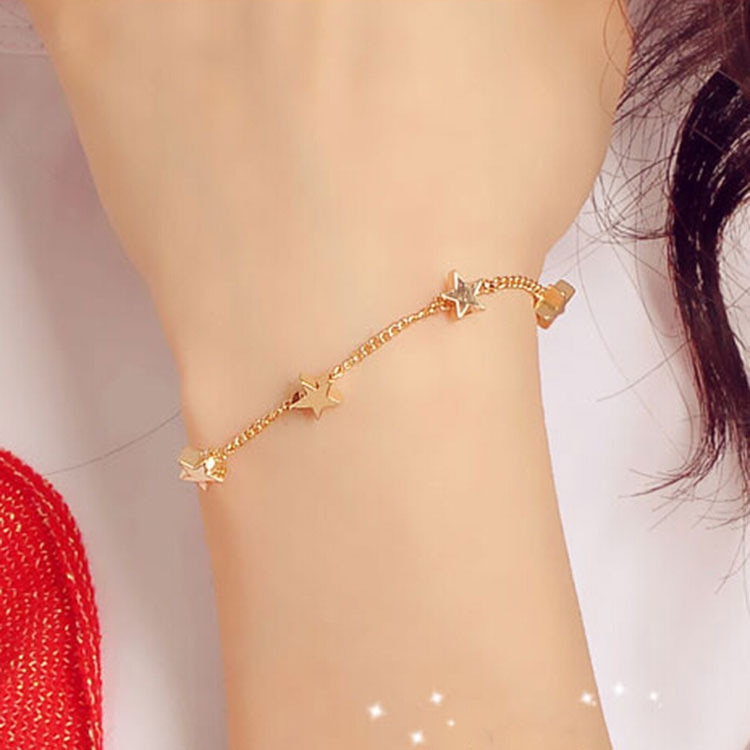 1 Pcs Sell Heart Stars Cuff Bracelets For Women Girls Gold Color Metal Bracelets Statement Jewelry