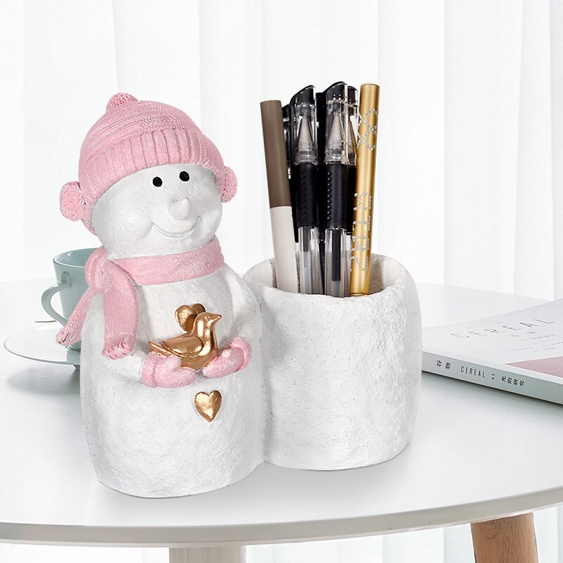 Conteneur de stylo bonhomme de neige, porte-stylo coréen de , pour les étudiants