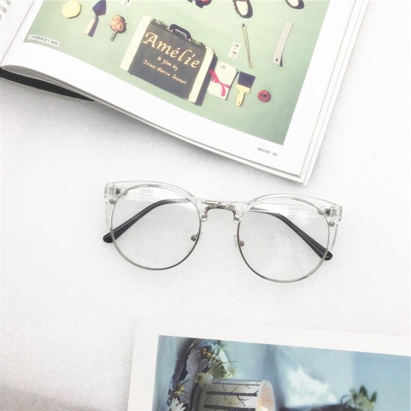 Montura transparente para gafas para hombres y mujeres, gafas Anti-fatiga, Ojo de gato, , gafas de ordenador, lentes de óptica Retro para hombre: D