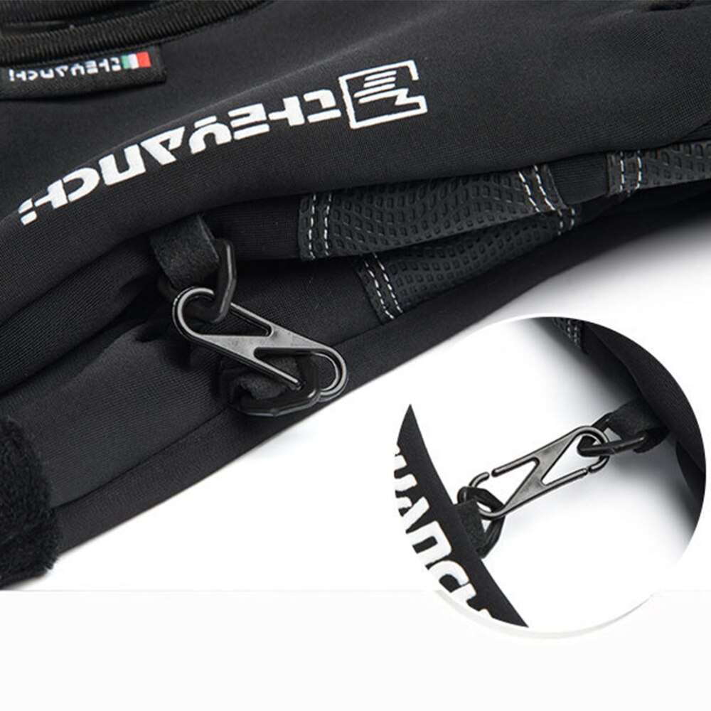 1 Pair Winter Riding Warm Windproof Waterproof Bike Touch Screen Mountaineering for Men (Black,)