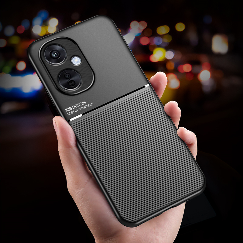 For OnePlus Nord CE 3 Lite 5G Case With Metal Plate Magnetic Car Holder Phone Case For One Plus Nord CE3 Lite Leather Back Cover