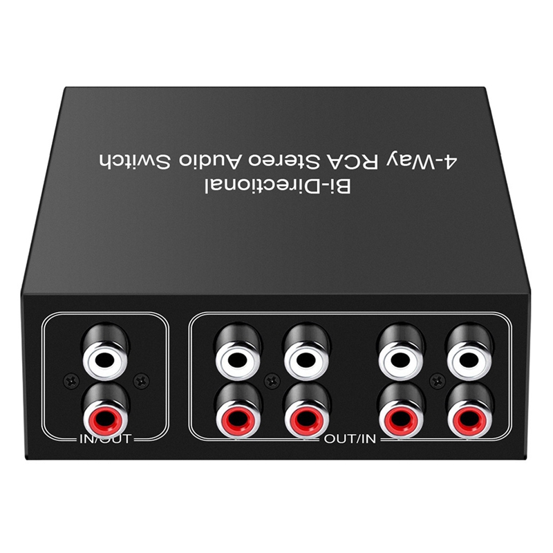 4 Way Stereo L/R Sound Channel Bi-Directional Audio Switcher 4 In 1 Out/1 In 4 Out Audio Switch Splitter For Speaker