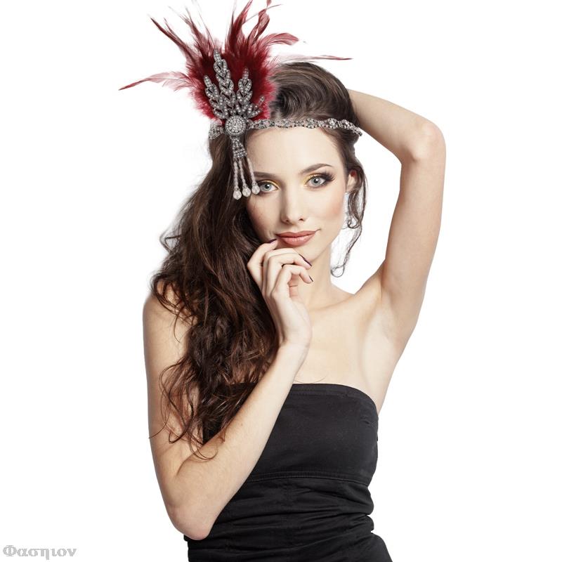 1920S Flapper Hoofdband Veer Hoofddeksel Brullend 20S Grote Gatsby Geïnspireerd Blad Medaillon Parel Hoofdband Vrouwen Haaraccessoires