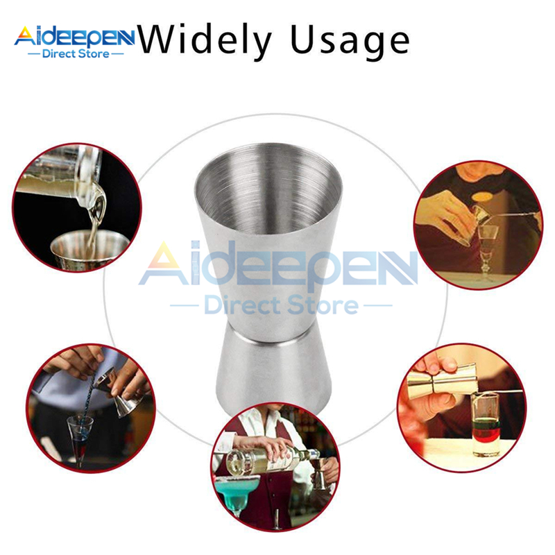 25/50ML Stainless Steel Cocktail Measuring Jigger Double Jigger Measure Shot Drink Spirit Measure Cup Bar Bar Tools 15/30ML