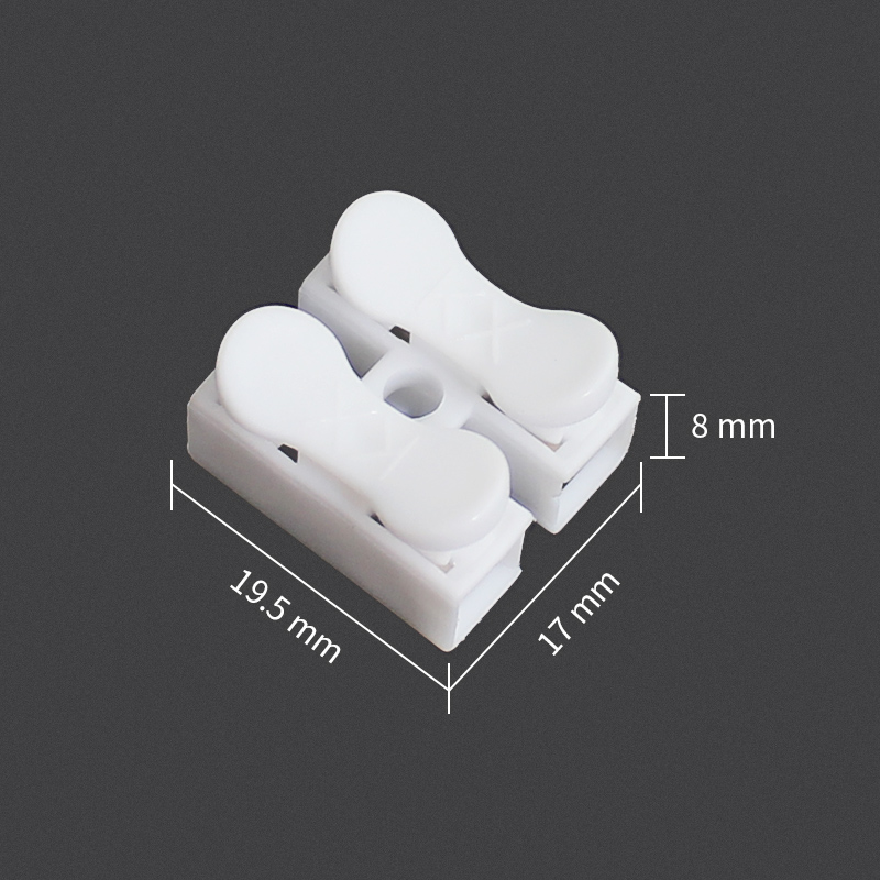 Conector de Cable eléctrico CH2, Terminal de conexión de tira LED, 2 pines, empalme rápido, Terminal de prensa de 220V, 26 unids/caja