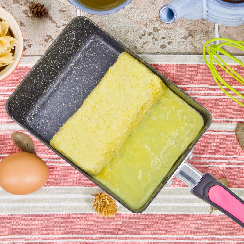 Kitchen thick egg burn pot with egg roll sub jade small skillet nonstick square pan