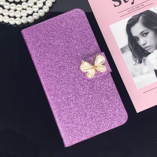 Printing Leather Case for Huawei G Play Mini CHC-U01 Flip Cover for Honor 4C 4 C CHM-U01 CHM-CL00 CHM-UL00 C8818 Phone Cases: Purple Butterfly