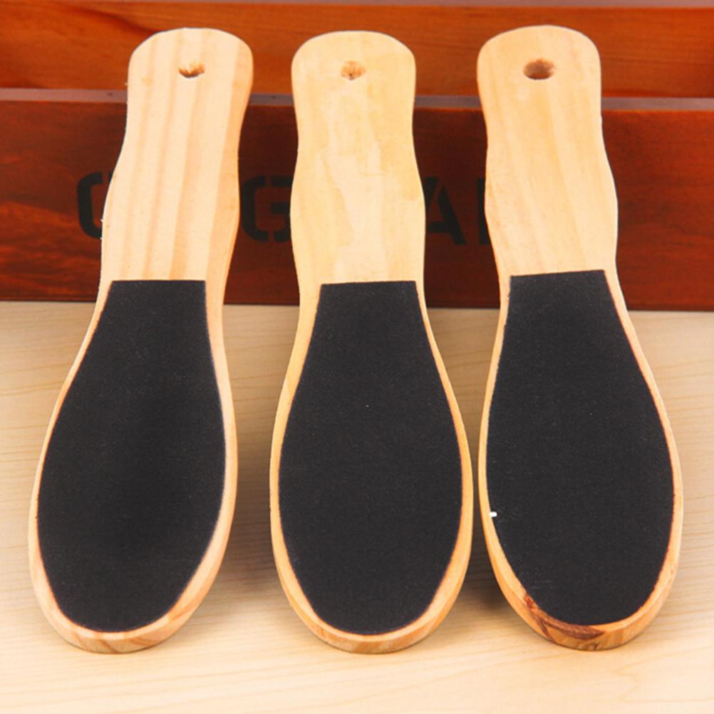 Lima de doble cara para pies, removedor de callos para pies, rallador de madera para pedicura para alisar, piel dura y seca gruesa