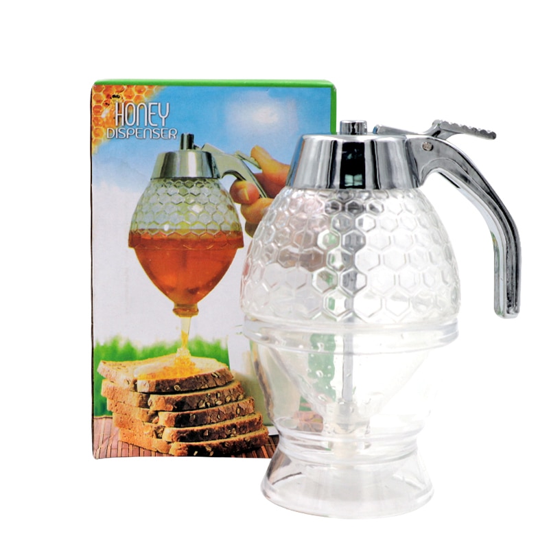 Frasco dispensador de miel de 200ml, recipiente para zumo, jarabe, hervidor, soporte de cocina, dispensador de miel, bote de almacenamiento portátil
