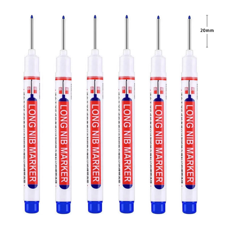 6 Pz/impostato 20mm Foro Profondo Pennino Lungo Testa Marcatori per Il Metallo Perforazione Penna Impermeabile Bagno Lavorazione Del Legno Decorazione Multi-scopo: MULTI