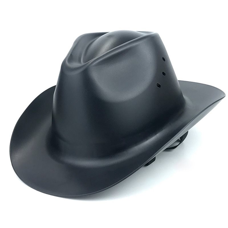 【RECOMENDAR】HDPE Capacete de segurança de cowboy de aba completa com orifício de ventilação para construção ao ar livre Boné de
