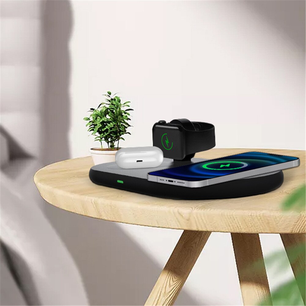 Kebidu 3 In 1 Draadloze Oplader 15W Snel Opladen Dock Station Smart Charger Voor Iphone 13 12 Xs Xr x8 Z5A Voor Apple Horloge Airpod