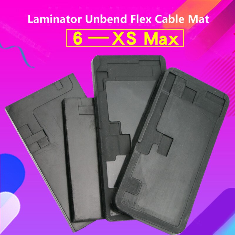 Lcd-scherm Refurbished Laminator Plooi Flex Kabel Mat Voor iPhone 6/6P Plus/6 s/6 s/7/7 P/8/8 P/X/XS/Max Black Silicone Rubber pad