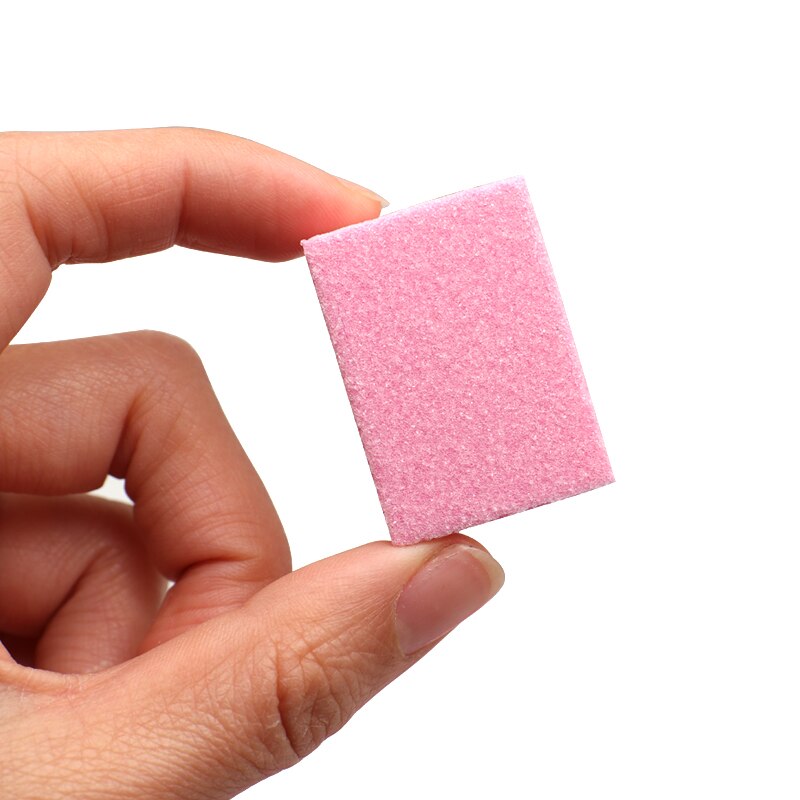 Conjunto de lixas de unha esponja rosa 200, mini lixa de unha para manicure com polimento profissional, 100/180