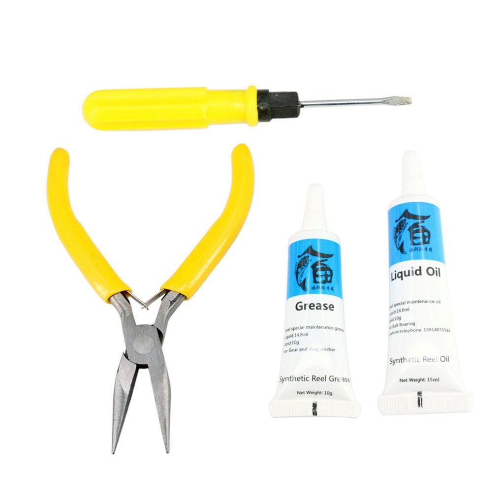 Multifunction Fishing Reel Maintenance Kit Portable Grease Screwdriver Fishing Pliers Combination Fishing Tackle Kits: Default Title