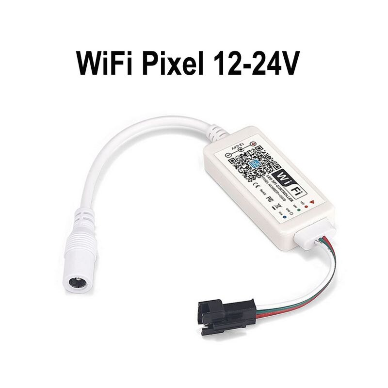 Magic home led controller  dc5v 12v 24v bluetooth wifi rgb/rgbw ir rf led controller för 5050 ws2811 ws2812b pixlar led strip: Wifi pixel 12-24v