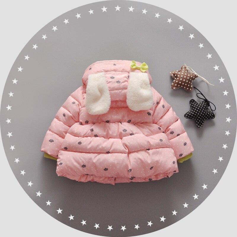 Manteau pour bébé fille, imprimé floral, capuche épaisse, veste pour bébé, automne hiver, 8BB010
