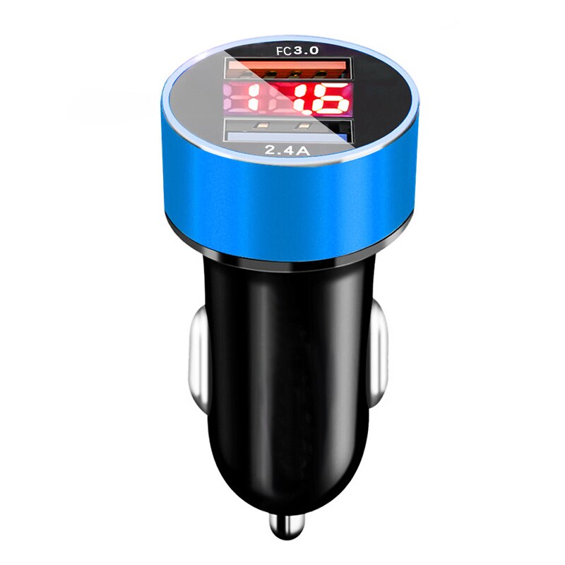 Onever usb-autolader 5v/3.1a dubbele slimme snelladeradapter autolader 2- poorten voor tablets xiaomi oppo samsung huawei: Blauw