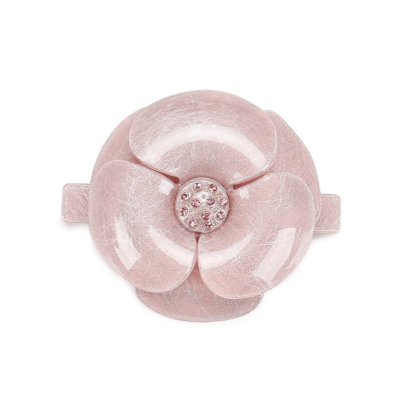 Neue Sommer Kamelie Acryl Haar Barrettes Blume schnappen Clip Mit Strass