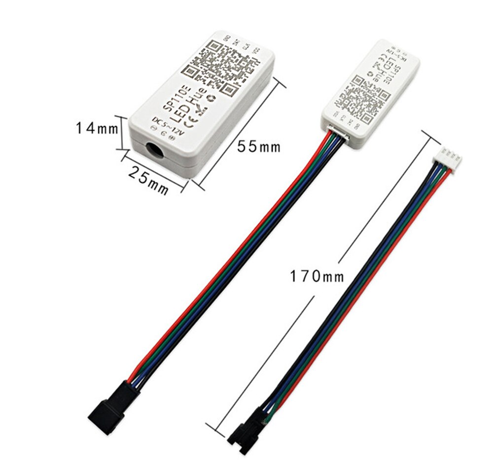 Dc5-24v sp110e bluetooth pixel lys controller fra smartphone app til  ws2812b sk6812 lpd 8806 dmx 512 1903 rgb/rgbw led strips