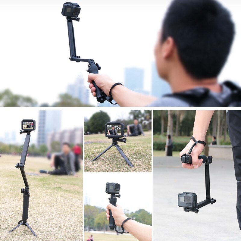 3 Manier Grip Waterdicht Monopod Selfie Stok Statief Stand Voor Gopro Hero 7 6 5 4 Sessie Voor Yi 4K Sjcam Eken Voor Go Pro Accessoire