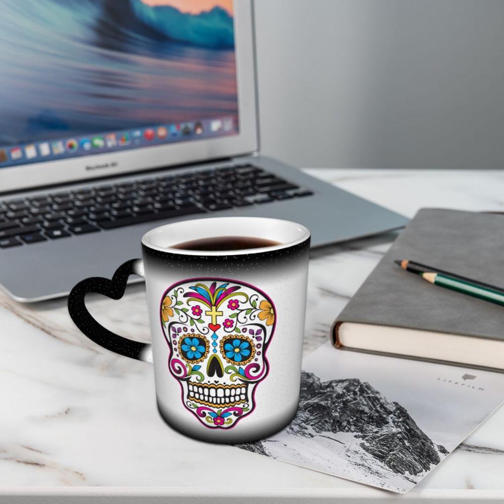 Mexicain sucre crâne café K tasses tasses en verre tazas ensemble jetable solo support beignet bouteille d'eau chaude gobelet tasse copo termico