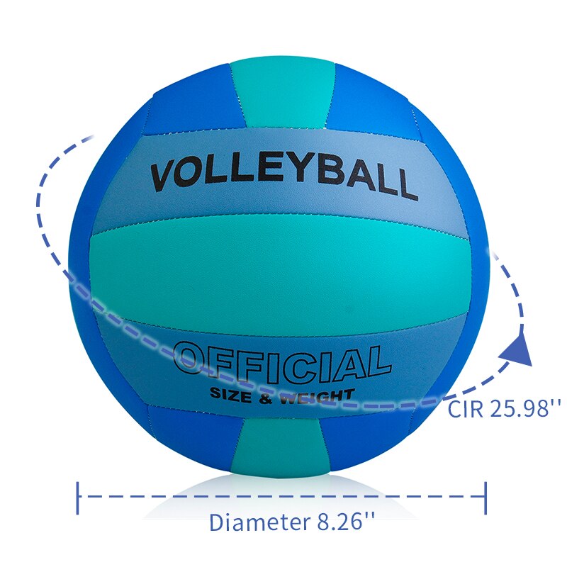 Pelota de voleibol de tamaño 5, pelota de voleibol de exteriores de interior suave para juego, entrenamiento de gimnasia, juego de playa, balón de voleibol: AE-Volleyball-HLL-S5