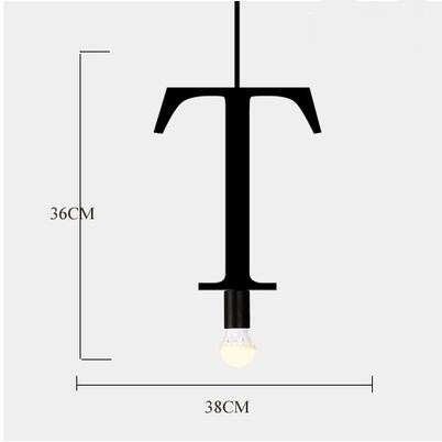 Plafonnier suspendu en fer avec alphabet anglais, éclairage d'intérieur, luminaire décoratif de plafond, idéal pour une réception, un restaurant, un salon, un café, un bar, un bar ou un bureau: vert clair