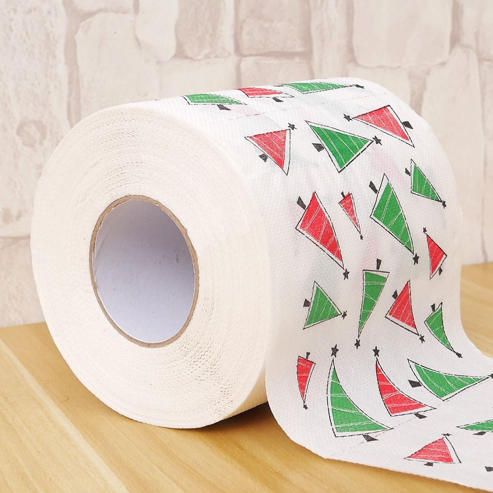 2 Layers Christmas Tree Pattern Toilet Roll Paper Total length 30m Toilet paper For Home Bathroom Table Decoration Supplies