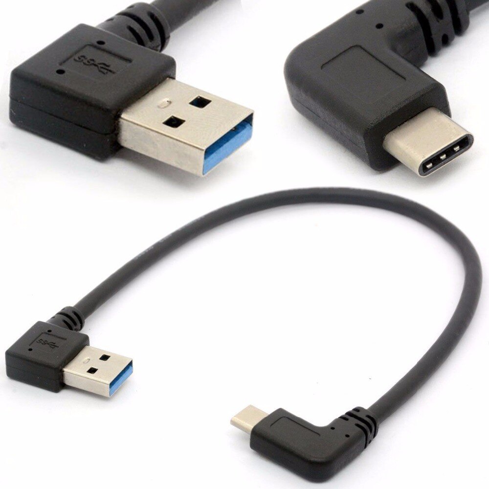 Kątowy kabel USB C kabel USB 90 stopni 3.0 A robić USB typu C w lewo/w prawo robić synchronizacji i przewód zasilający