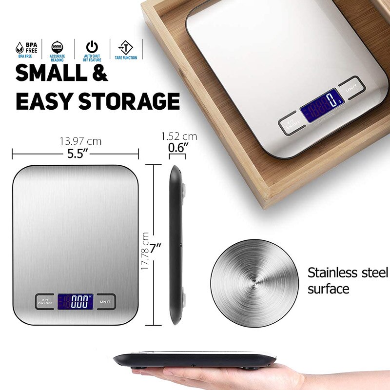 for Xiaomi Kitchen Scale Stainless Steel Weighing Scale For Food Diet Postal Balance Measuring LCD Precision Electronic Scales