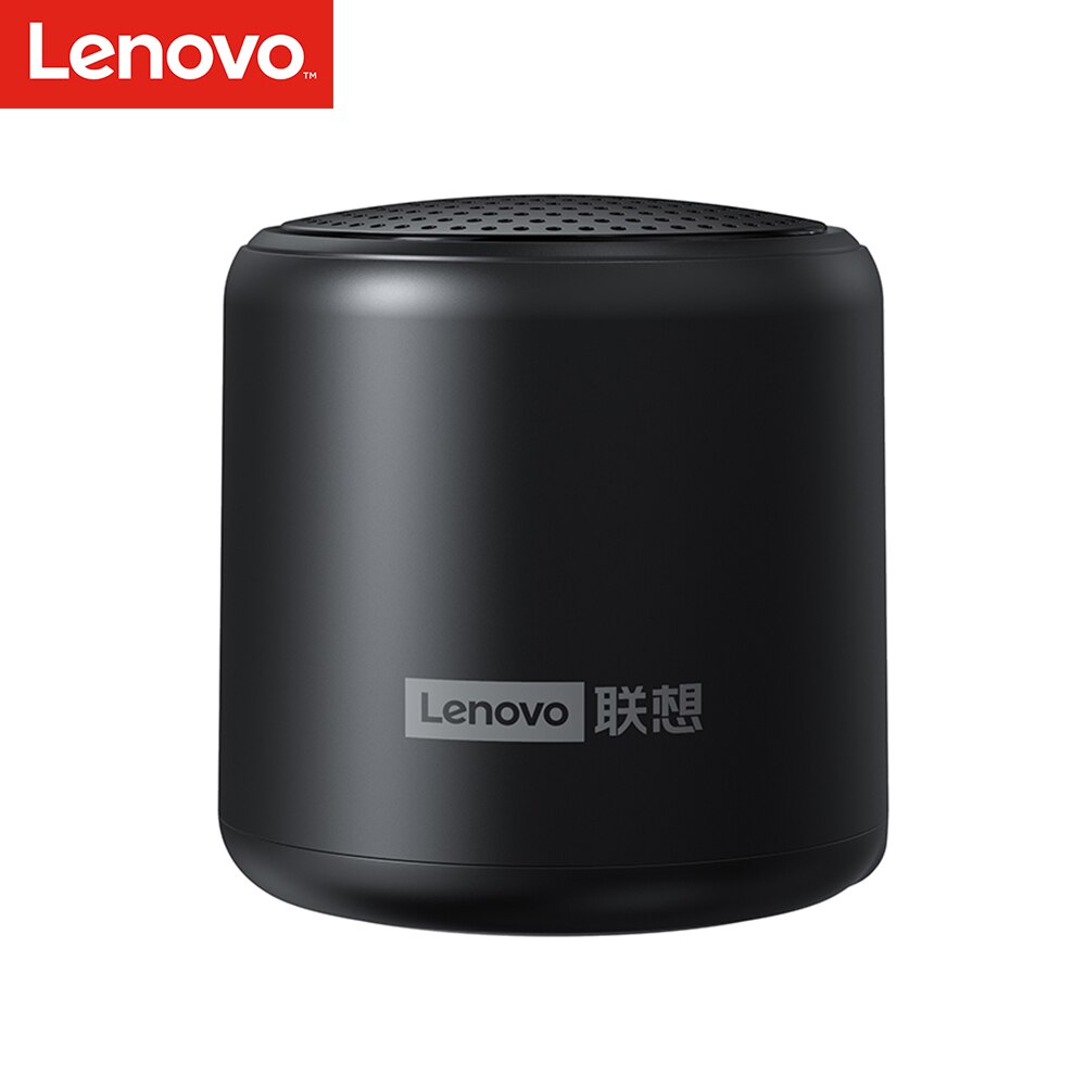 Originele Lenovo L01 Bluetooth Speaker Draagbare Outdoor Luidspreker Draadloze Mini Column 3D Stereo Muziek Surround Bass Box Mic: Black