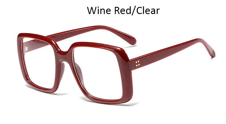Naisten silmälasien kehys neliömäiset lasit läpinäkyvät optiikka naiselliset lasit ylisuuret naisten silmälasien kehys
