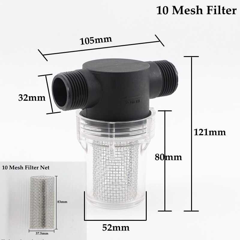 Garden Watering Filter 1&#39;&#39; Male Thread Plastic Irrigation System Impurity Prefilter Aquaculture Household Water Pipe Filter: 1 Inch 10 Mesh