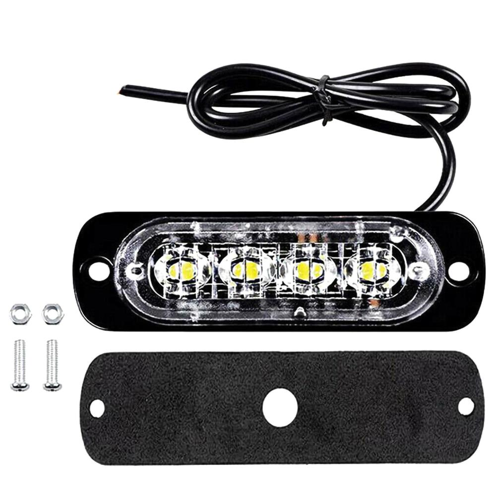 2Stck 12W 4 LED-strahler Bernstein Auto Lkw Motorrad Notfall Leuchtfeuer Warnung Gefahr Blitz Strobe Unterboden Drehen Licht Bar