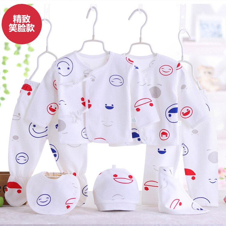 0-3M Baby Clothes set Newborn Boys Girls Soft Underwear Animal Print Shirt and Pants Cotton clothing 7 pcs